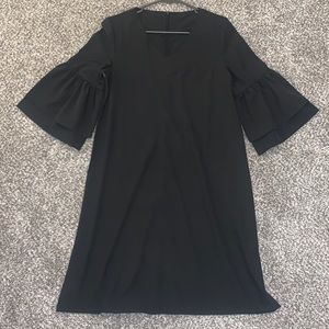 NWOT Black V Neck Bell Sleeve Dress